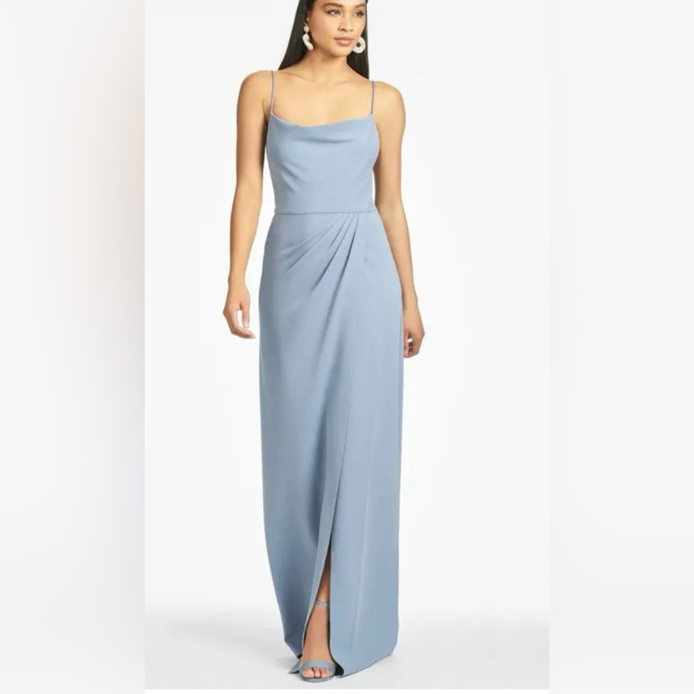 NWT SACHIN & BABI PAULINA GOWN IN SLATE BLUE